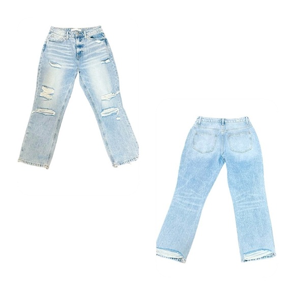 Altar’d State Ceros Slim Tapered Distressed Light Blue Denim Jeans NWOT 26 - Picture 9 of 9